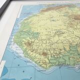 Antique map of French equatorial and western Africa in 1950 43x43cm