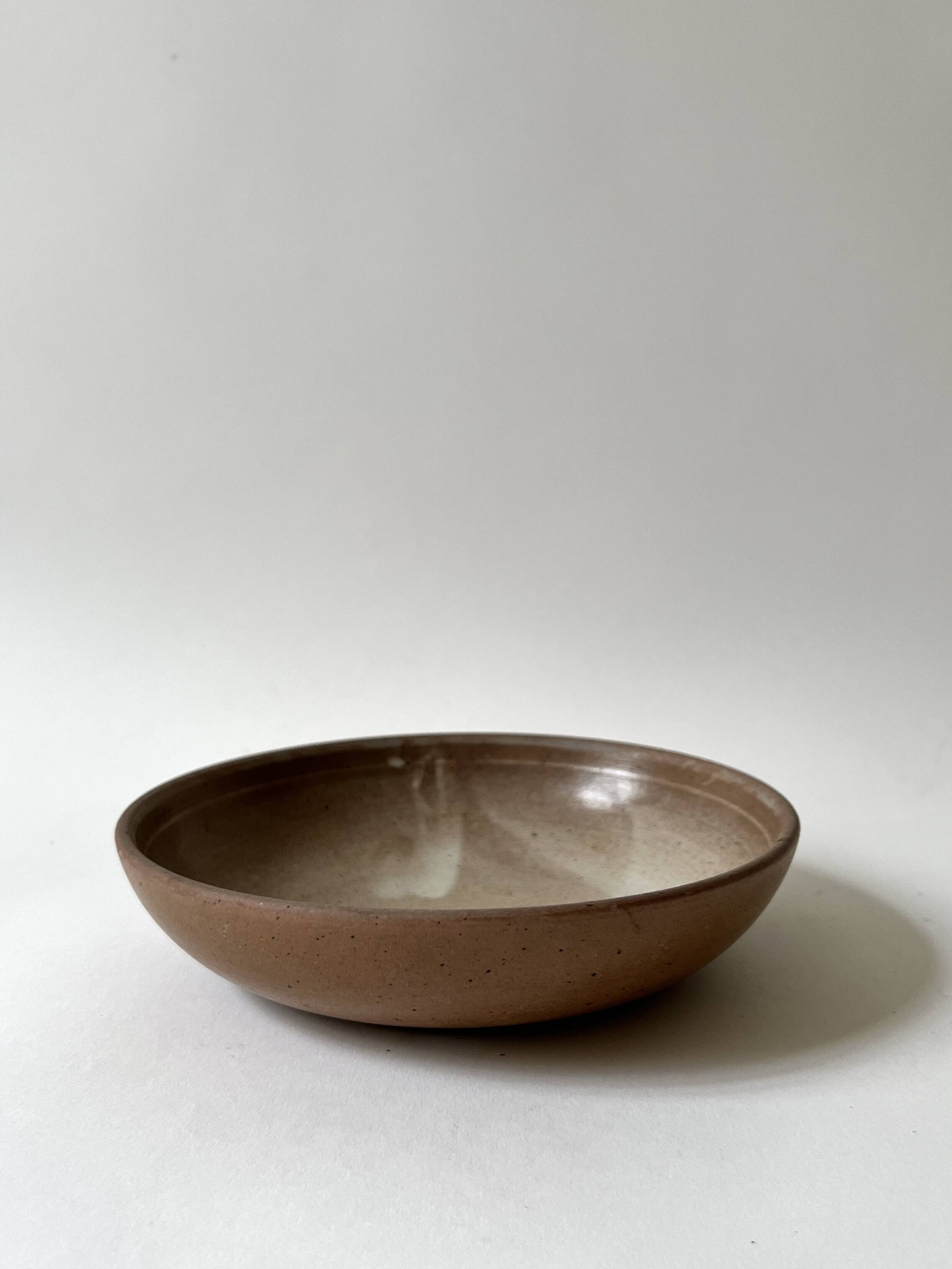 small salad bowl / deep dish in enamelled stoneware, France 1970