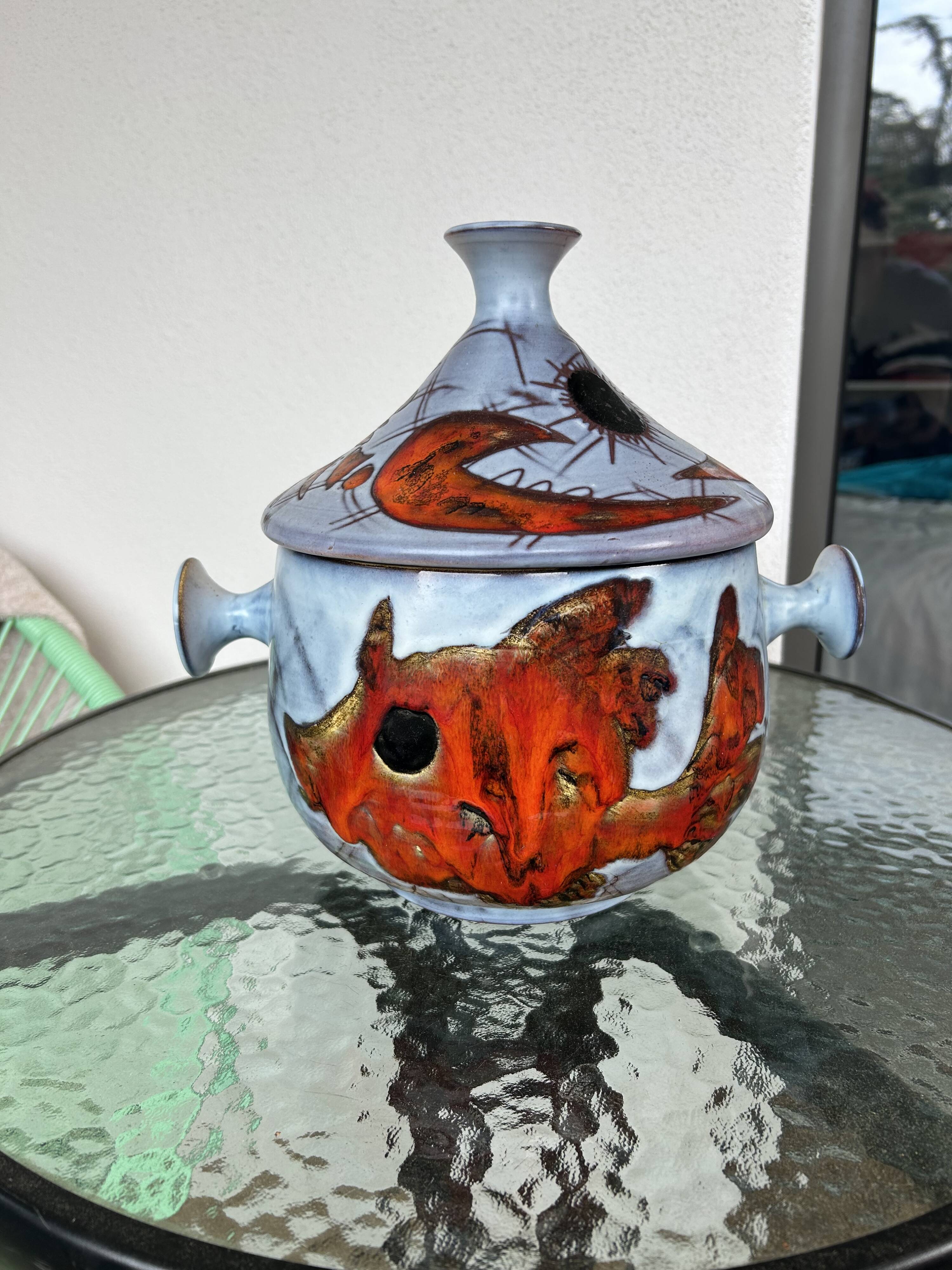 soup tureen and earthenware dish Monique Pansier Brunner