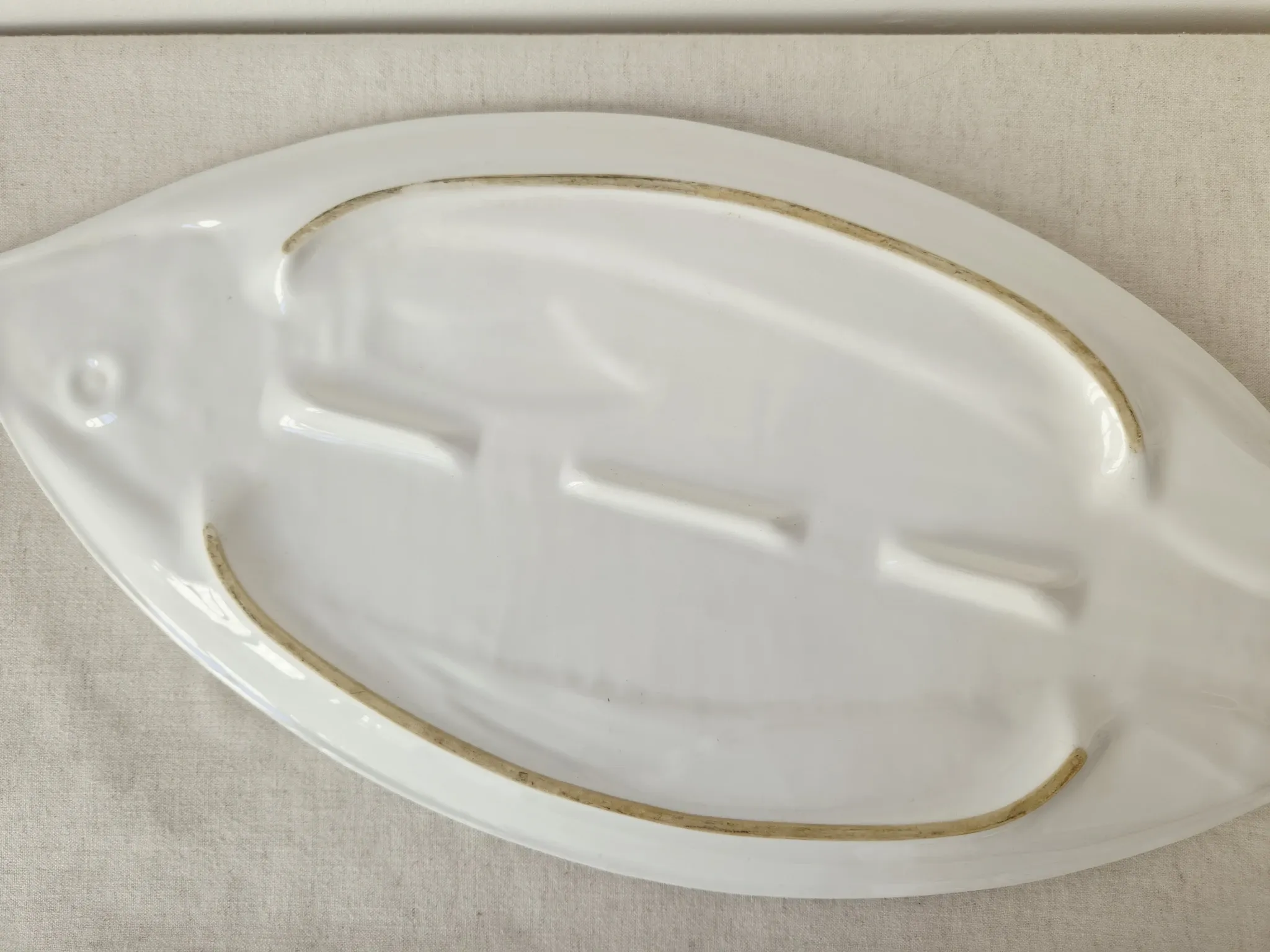 Large vintage ceramic plate "Fish" from Portugal -