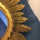 Mirror Italian sun gilded wood 46 cm x 46 cm mid 20th