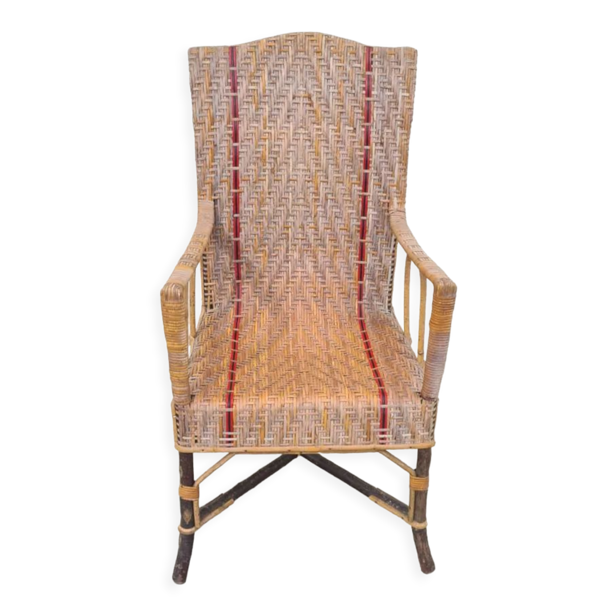 Rattan armchair "A la Girafe"