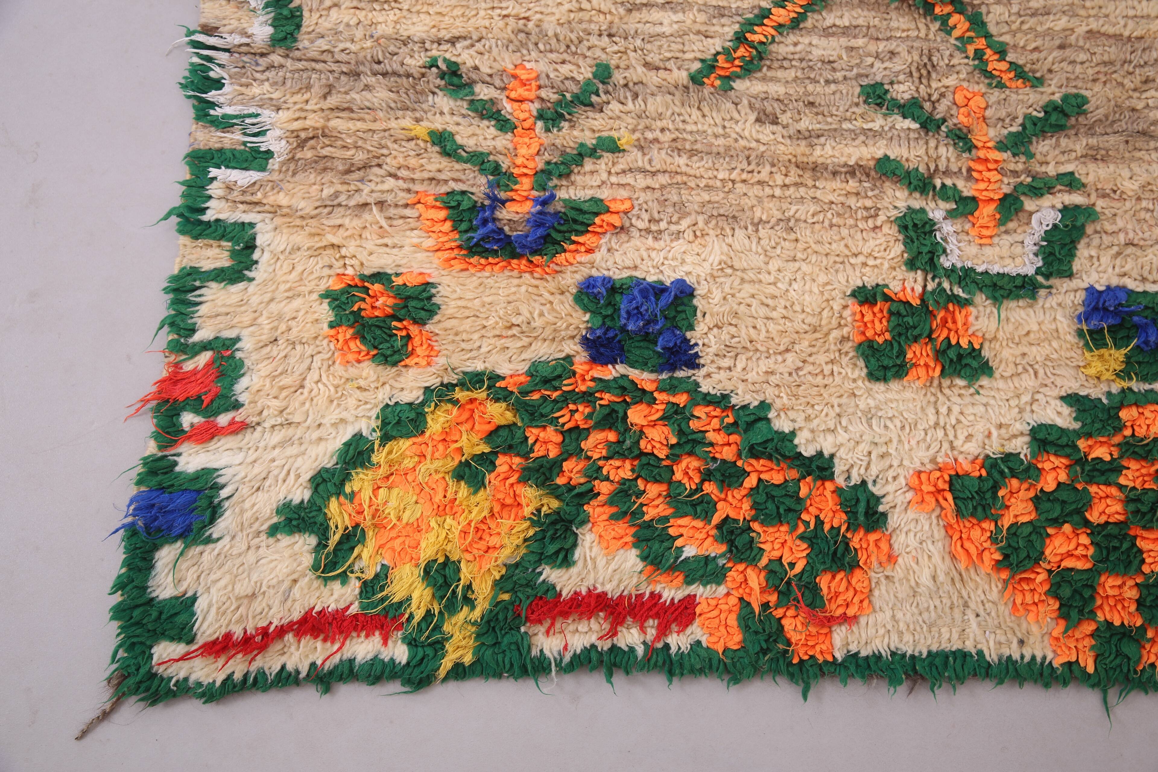 Vintage Moroccan Rug 148 x 260 cm - Tribal Moroccan rug - Berber Wool Rug
