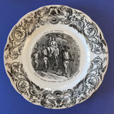 Set of 6 talking plates Sarreguemines "Paul and Virginie"