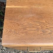 Vintage chest of drawers with compass feet, oak, original patina, 1950s