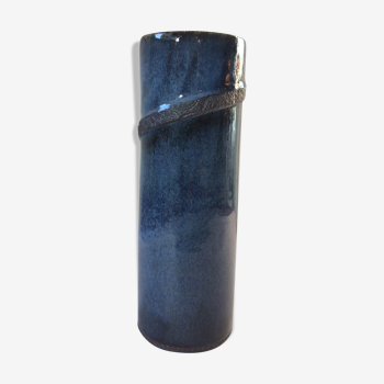 Japanese blue roll vase