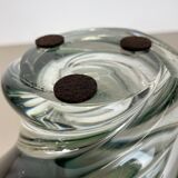 Heavy 5,1kg Crystal "Wave" Glass Vase Object by Val Saint Lambert, Belgium 1960s