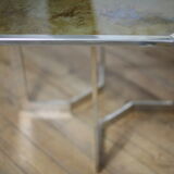 Chrome steel table and glass tray, France, circa 1970