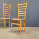 Set of 6 beech wood Italian ladder back chairs, 1970s