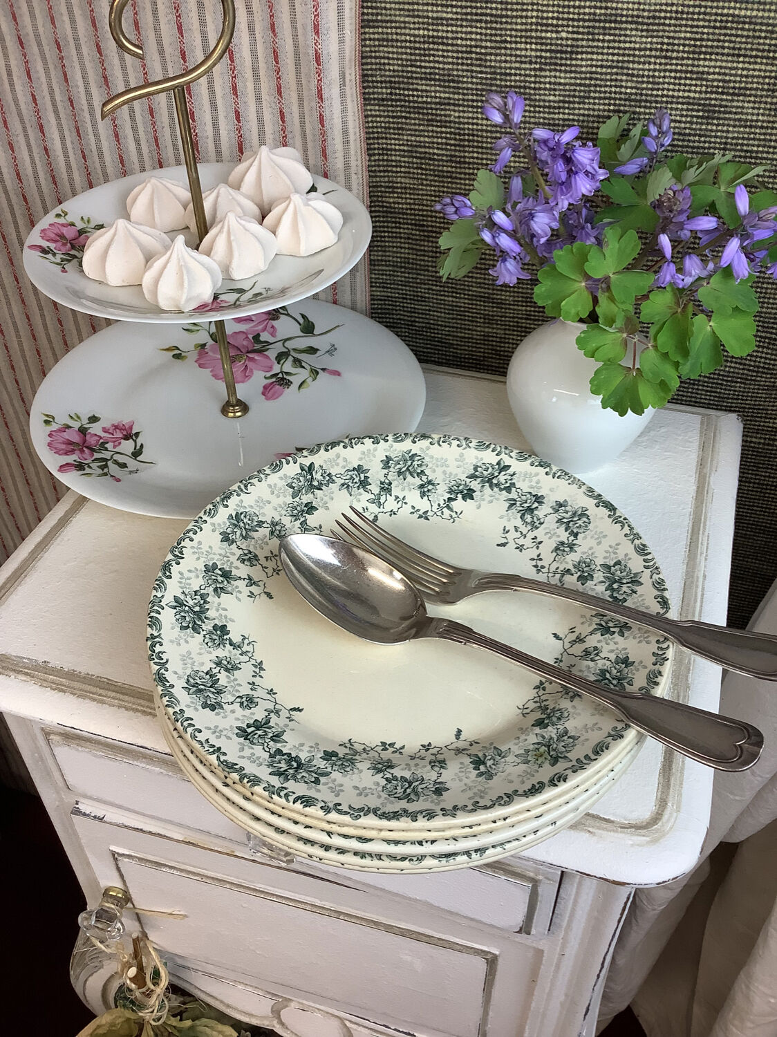 6 old flat plates made in france terre de fer choisy le roi