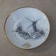 Tasse et sous tasse décor en grisaille Porcelaine de Paris XIXème signée décor moulin