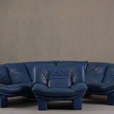 Nicoletti Salotti post-modern leather sofa, Italy 1980’s