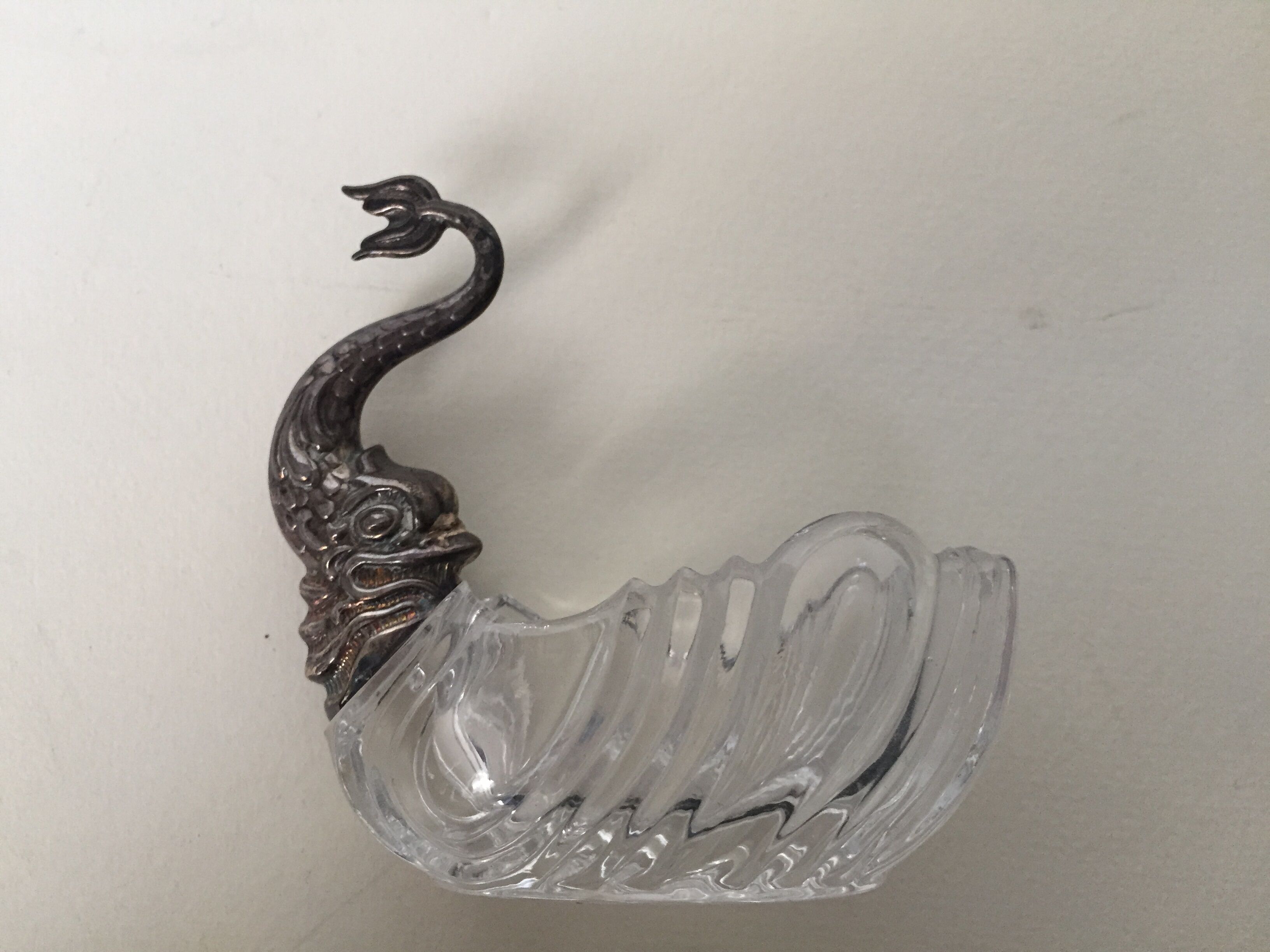 Crystal salts with silver frame