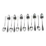 Set of 12 spoons in 800 Solid Silver Goldsmith Buttner Alsace 19th century 120gr