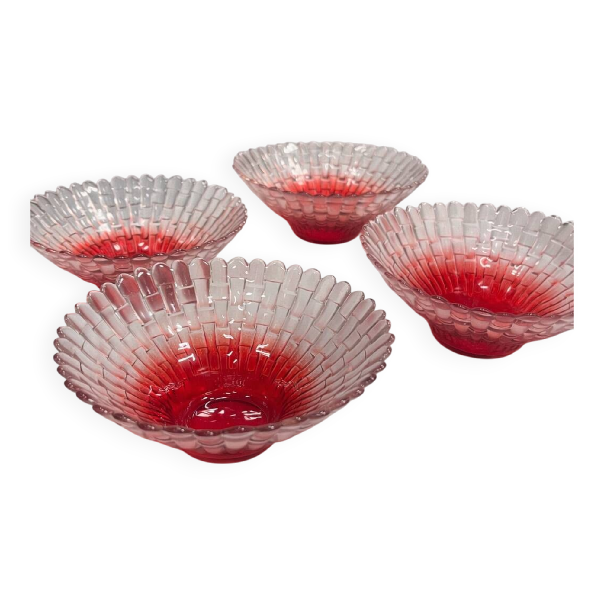 Set of 4 vintage glass bowls