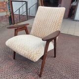 Two beige vintage armchairs, Jaroslav Šmídek for Jitona, Czechoslovakia, 1960s