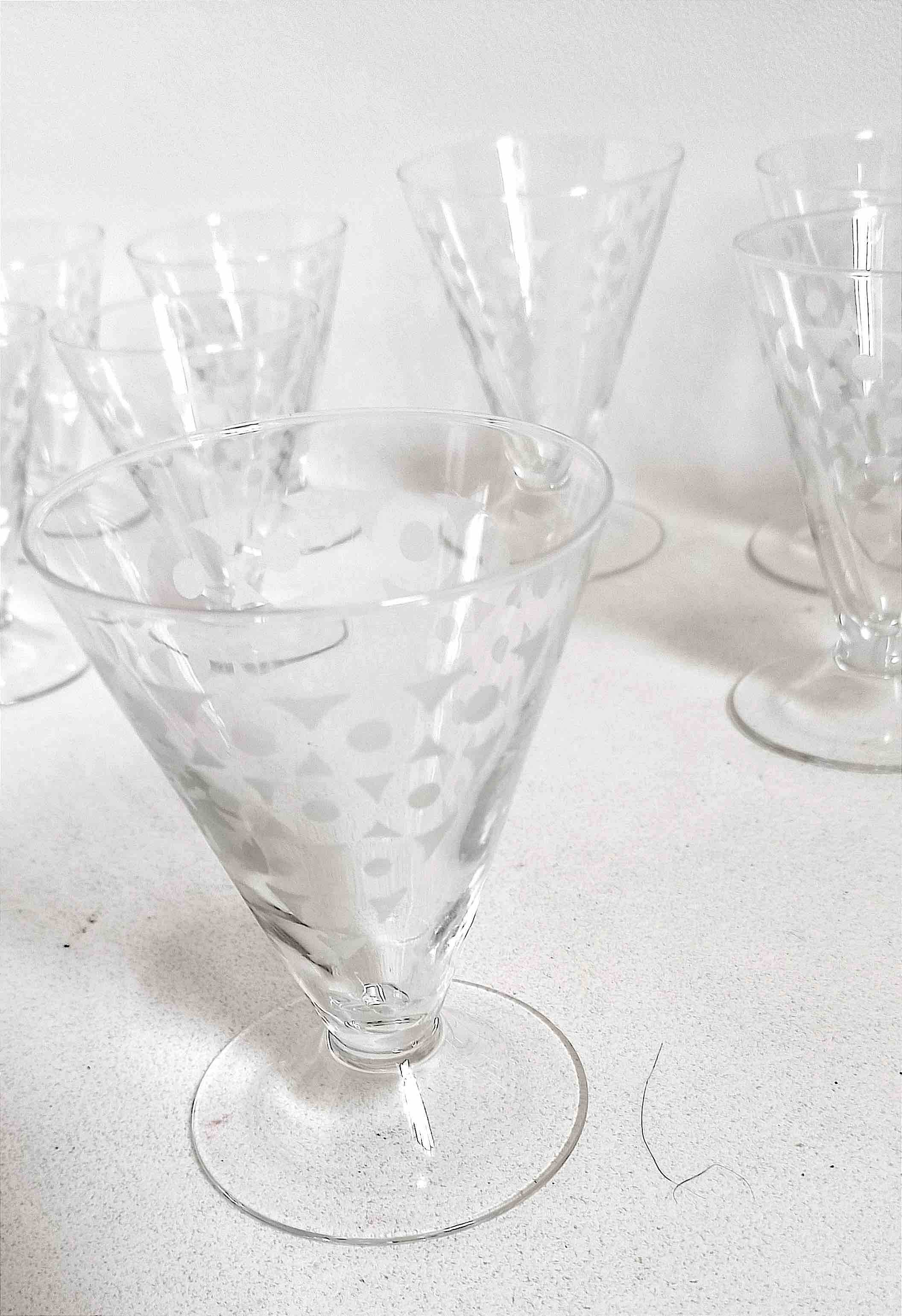 50s water glass set + 8 wine glasses
