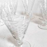 50s water glass set + 8 wine glasses