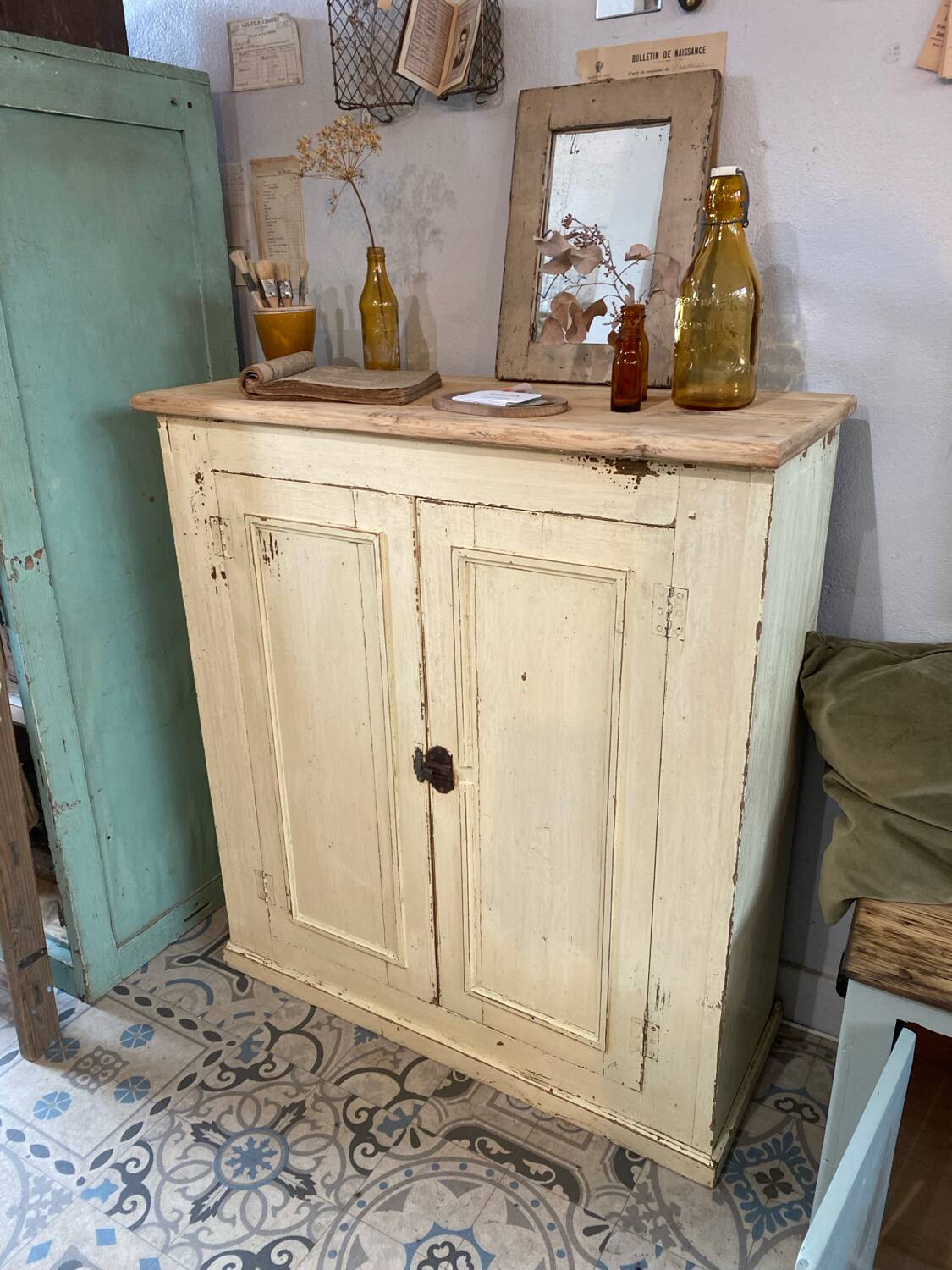 Beige patinated sideboard