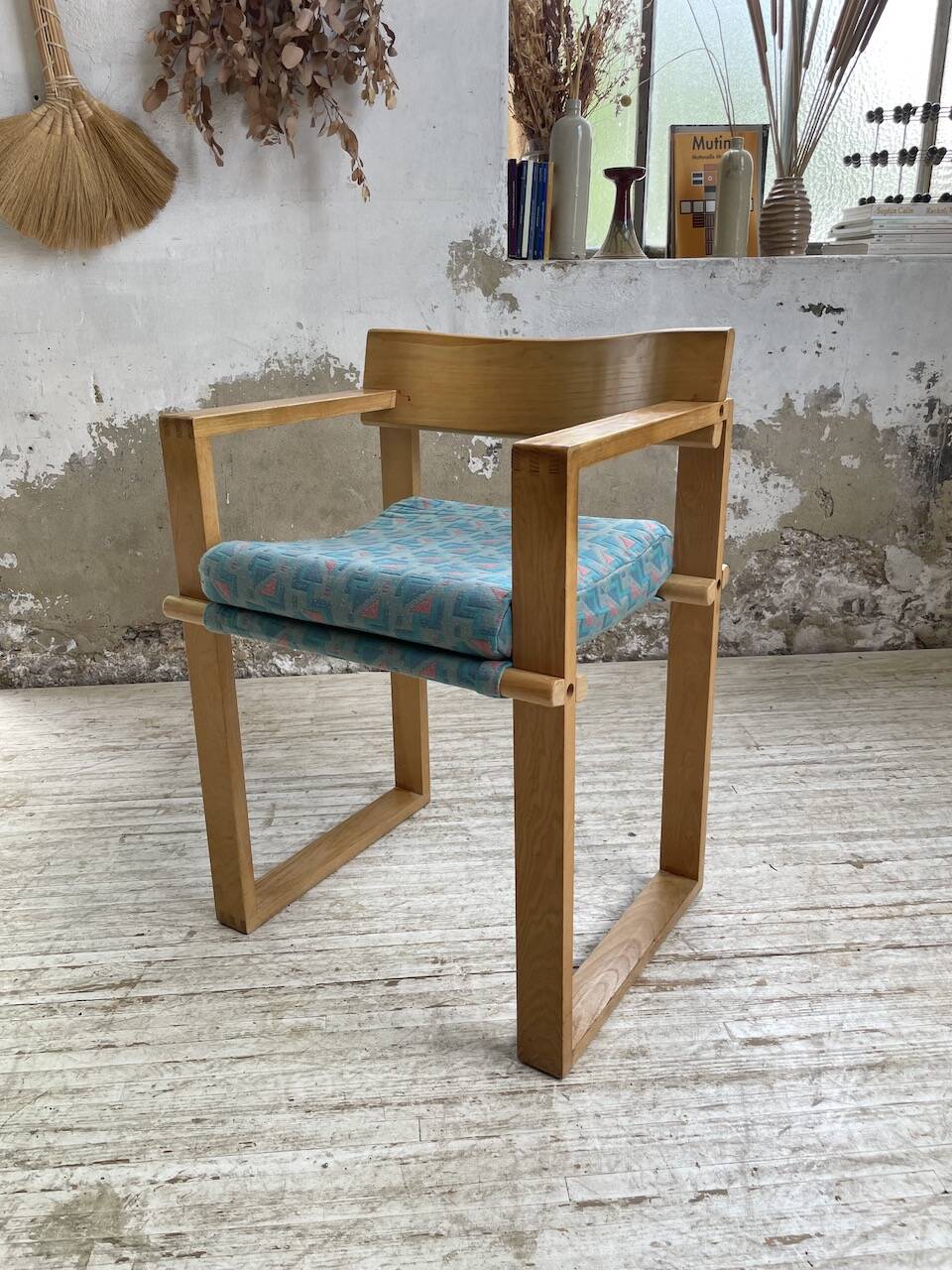 Set of 6 oak chairs with armrests Ate Van Apeldoorn