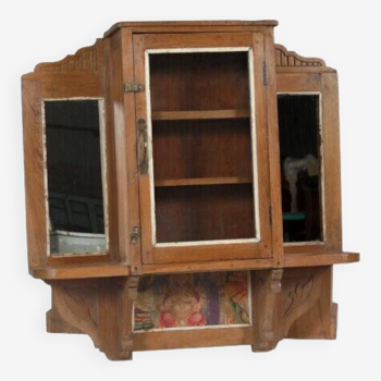 Old teak wall display case patina and original piece from india