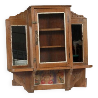 Old teak wall display case patina and original piece from india