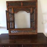 Indian carved wood window