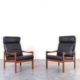 Mid-Century Teak Lounge Chairs by Illum Wikkelsø for Niels Eilersen, 1960s.