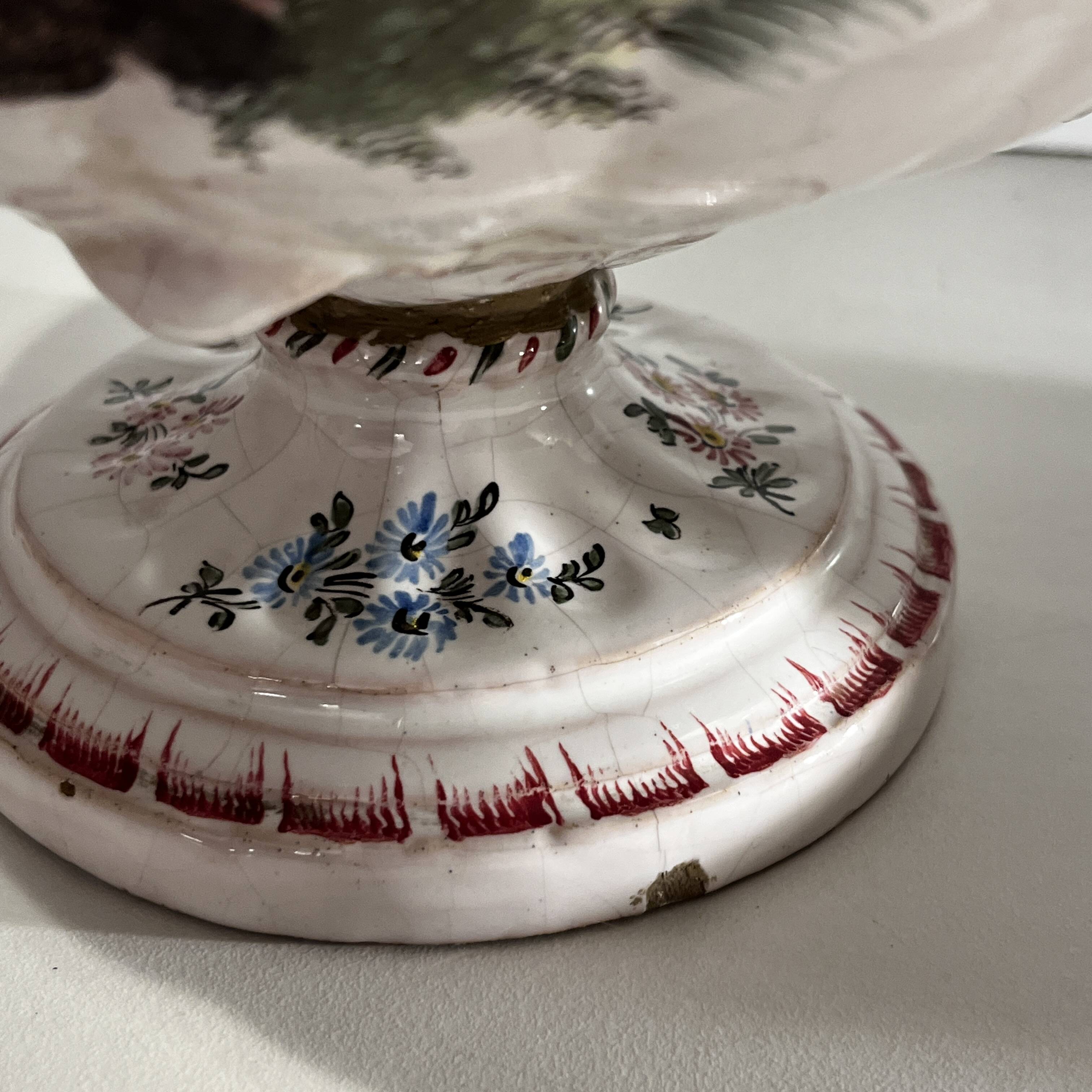 Pair of vases, Marseille earthenware factory, Joseph Gaspard Robert