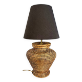 Lampe de table en osier de Birmanie 1980-1990