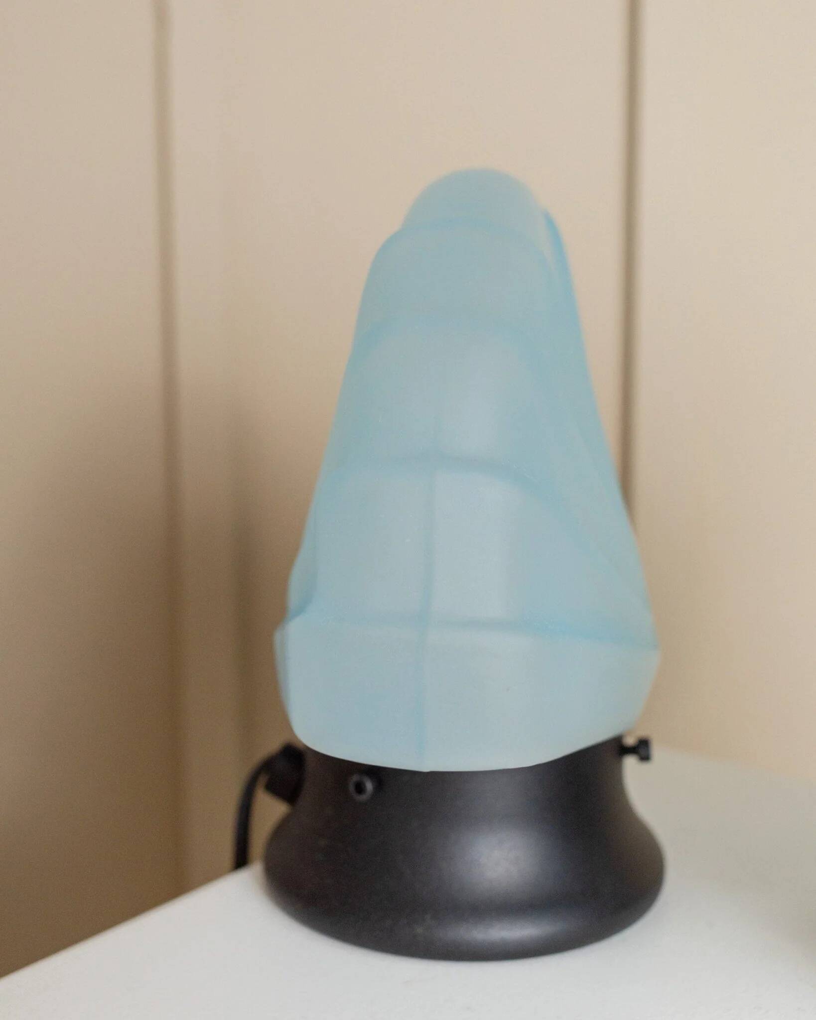 Set of 2 Murano glass shell lamps - light blue table lamp - vintage Space Age design Italy - 1980s