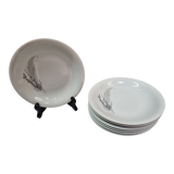 7 assiettes à soupe, porcelaine de Sologne