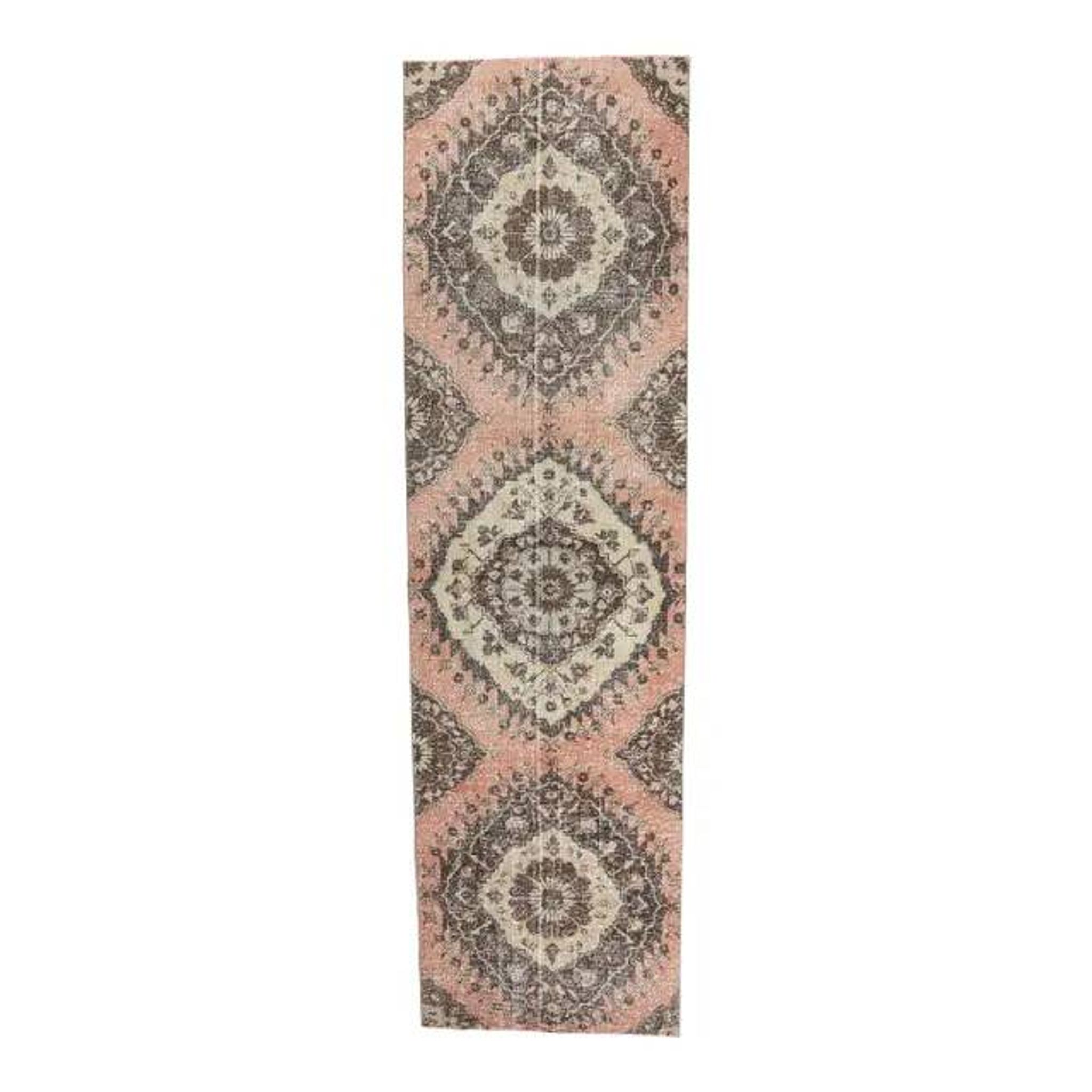 Tapis couloir en laine oushak turc 97x352