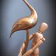 Brass pink flamingo