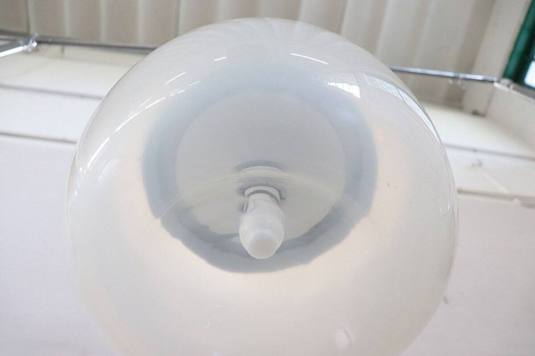 Opaline Glass And Chrome Pendant Light, 1960s