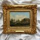 Old oil painting on canvas countryside landscape 19th