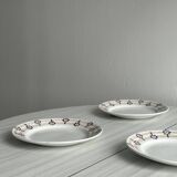 3 assiettes à dessert motif fleurs bleues