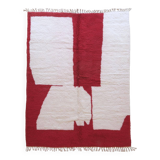 Contemporary red and white rug - 346 x 246 cm