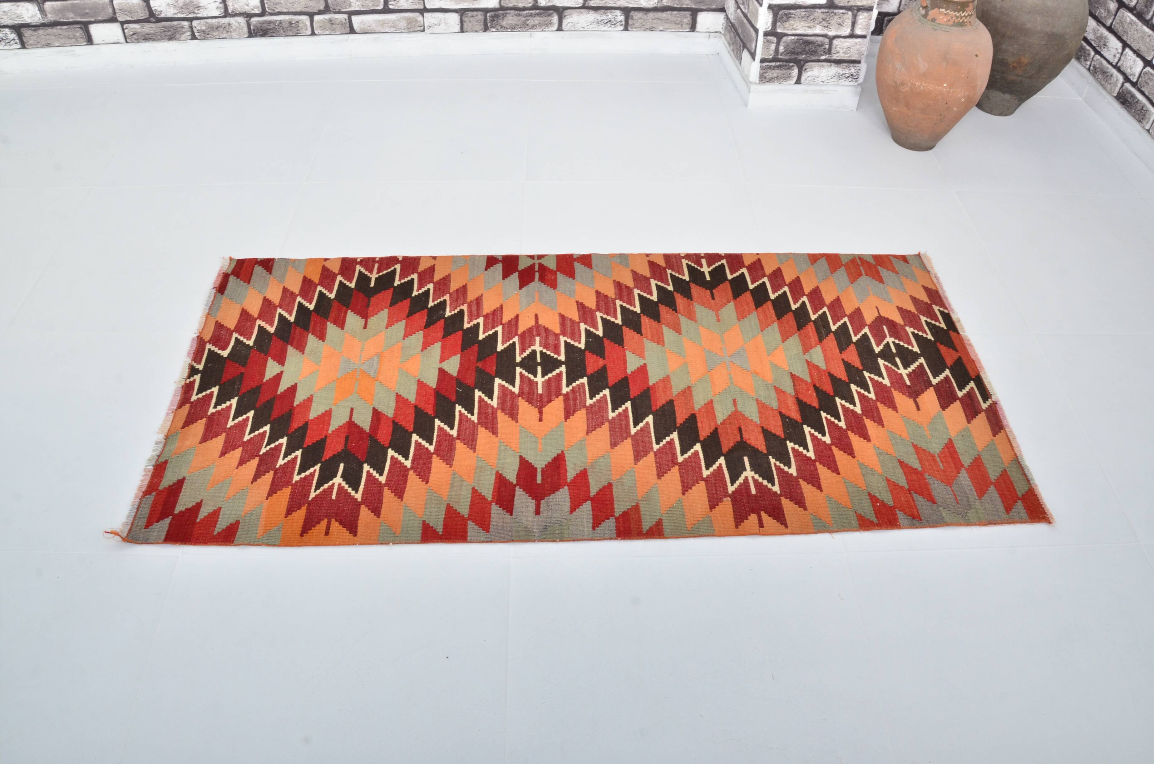 Decorative Oushak Vintage Kilim Rug sku 3409