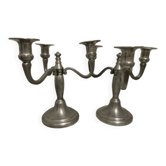 Pewter candlesticks from the manor