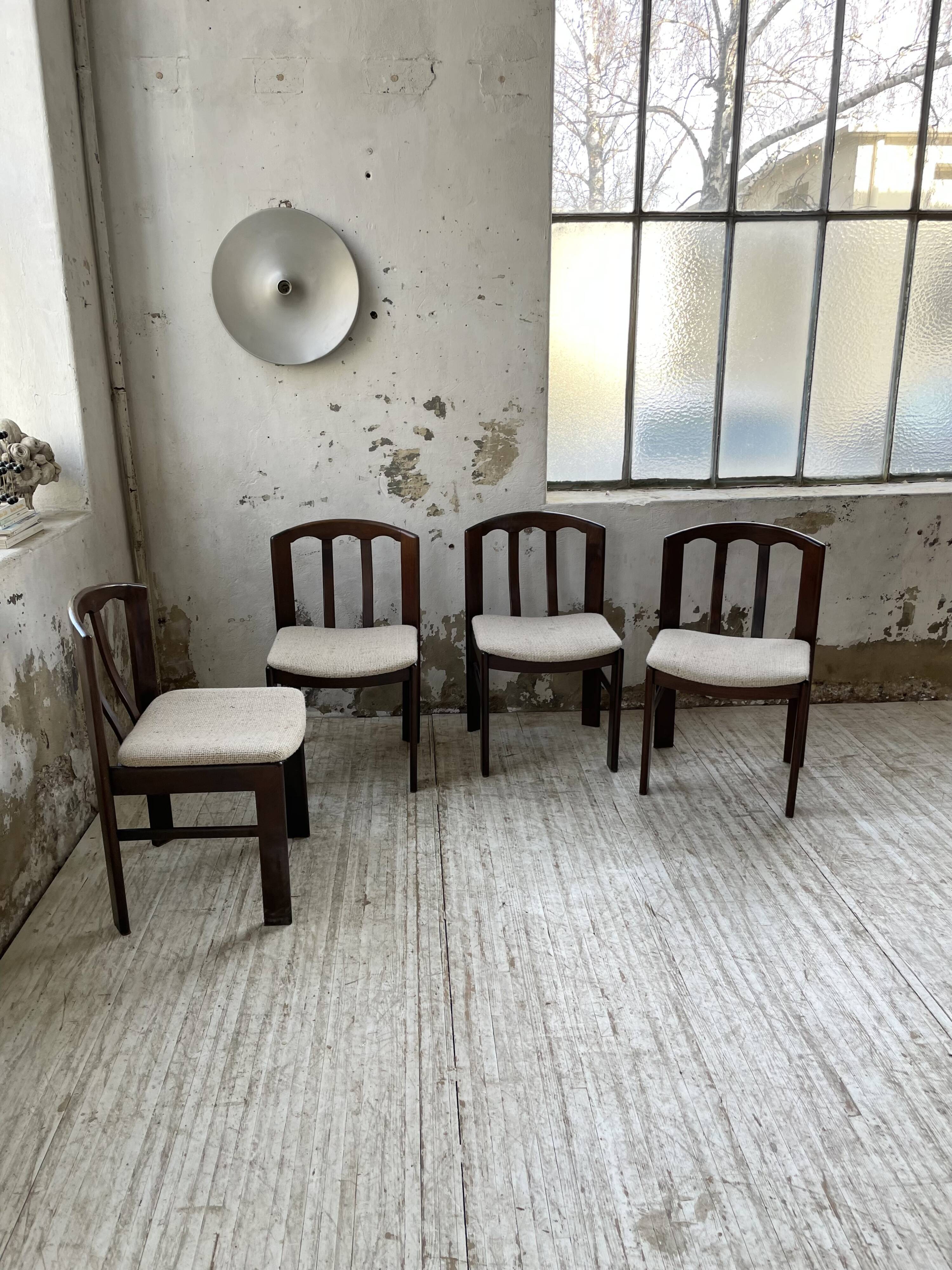 4 Scandinavian mahogany chairs