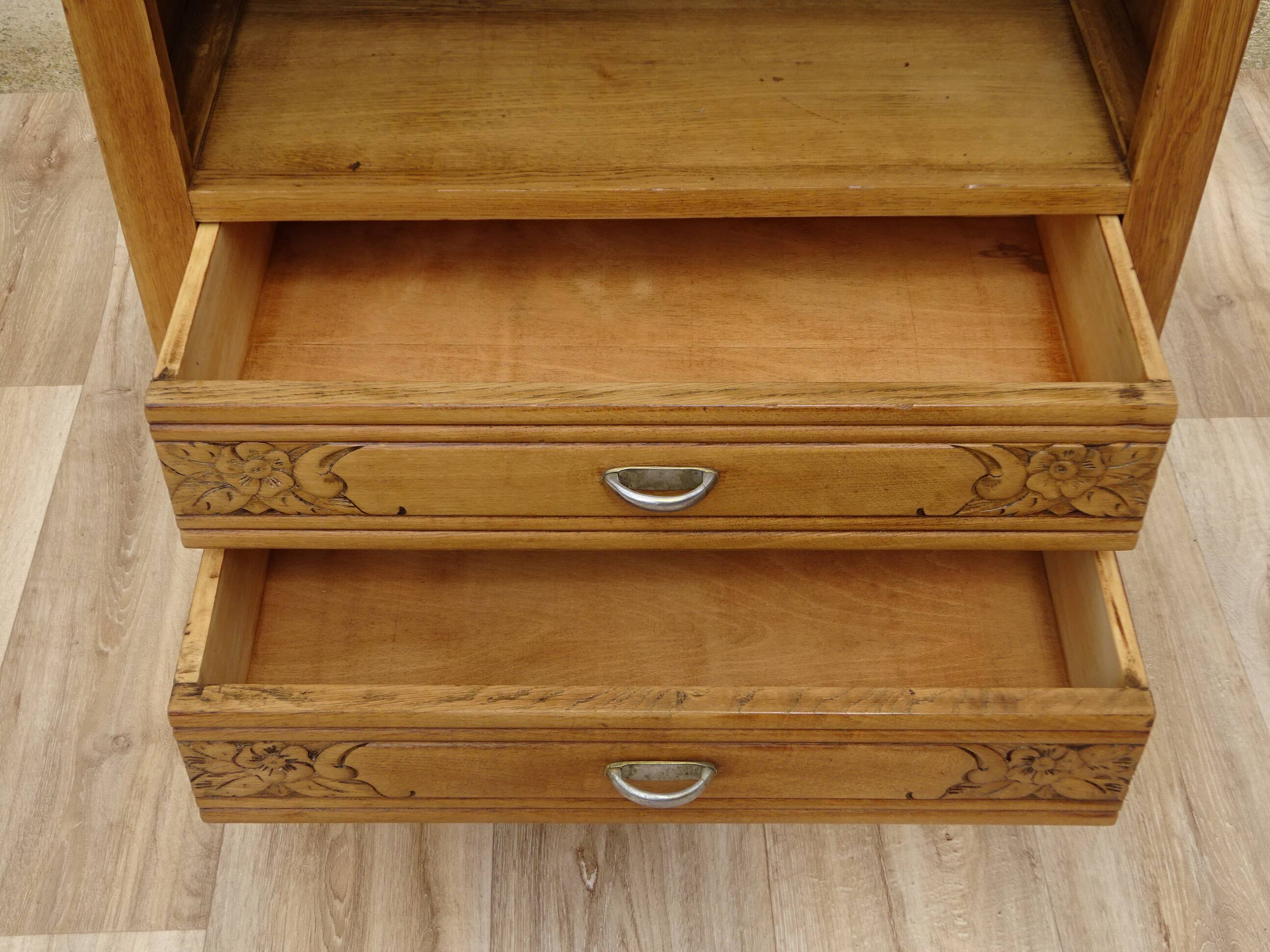 Art Deco bedside table in oak, restored