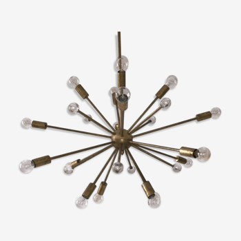 chandelier sputnik 24 arm brass and murano glass