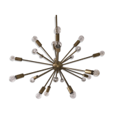 Lustre sputnik à 24 bras en laiton et verre de murano