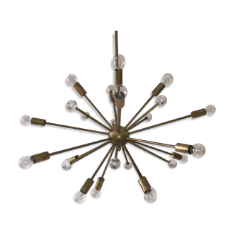 chandelier sputnik 24 arm brass and murano glass