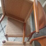 4 chaises en teck et corde par Harry Ostergaard pour Randers Mobelfabrik