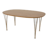 Table à manger superellipse du milieu du siècle par Piet Hein et Bruno Mathsson pour Fritz Hansen, Danemark, années 1980.