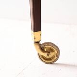 Vintage Scandinavian mahogany trolley 1940s with brass details