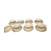 7 cups & 8 under opaque porcelain cups