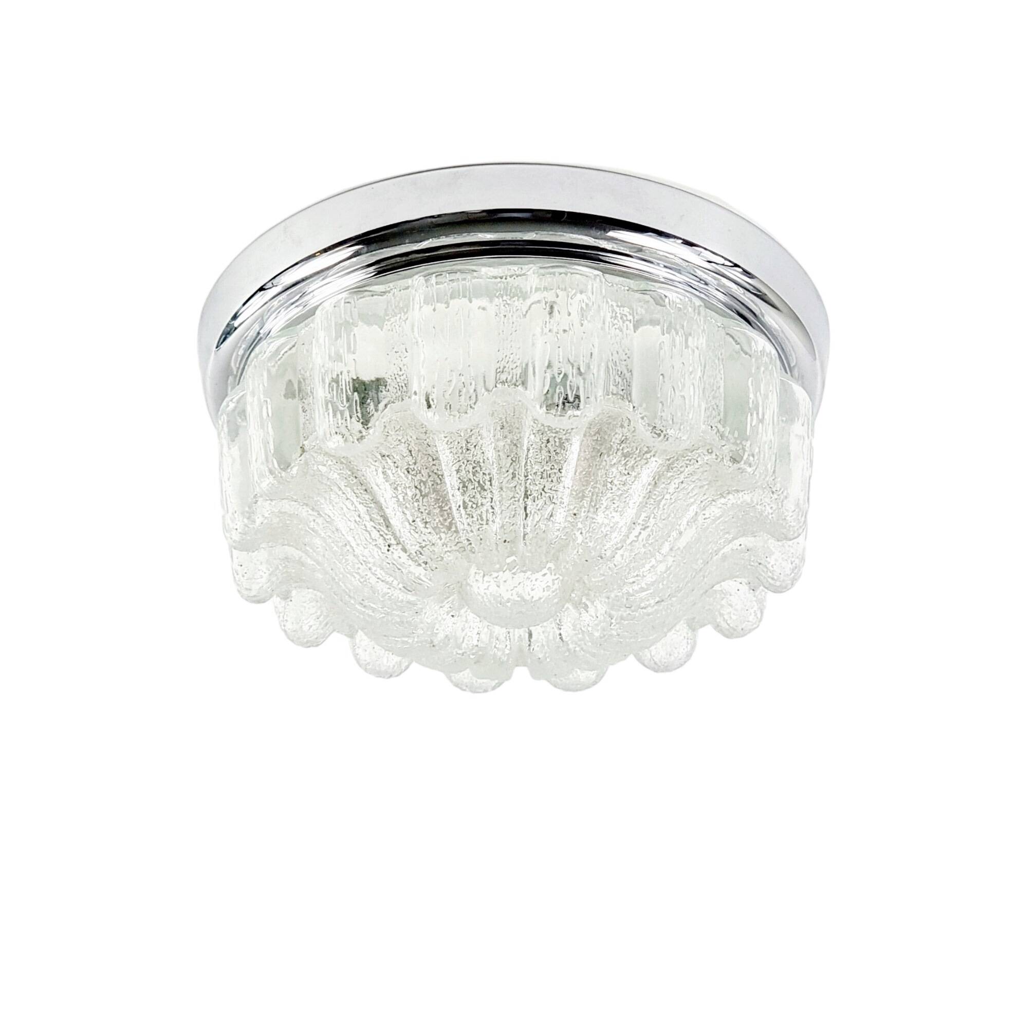 Large Mid-Century Flower Shaped Flush Mount or Ceiling Lamp from Limburg, Germany, 1970s